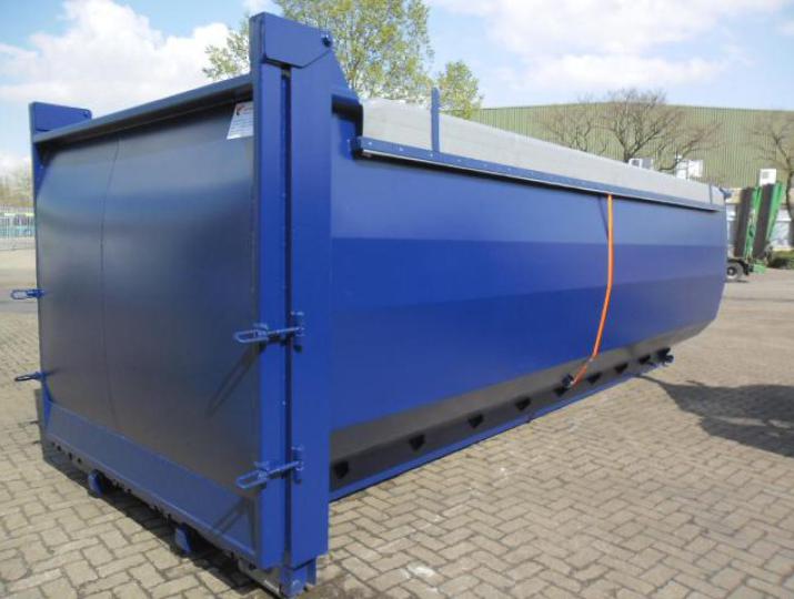 vloeistofdichte container nieuw met kiepklep en rolzeil vloeistofdichte container nieuw met kiepklep en rolzeil